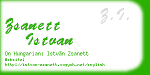 zsanett istvan business card