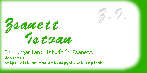 zsanett istvan business card